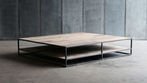 Mesa DD coffee table – made to measure in reclaimed teak flooring by Heerenhuis