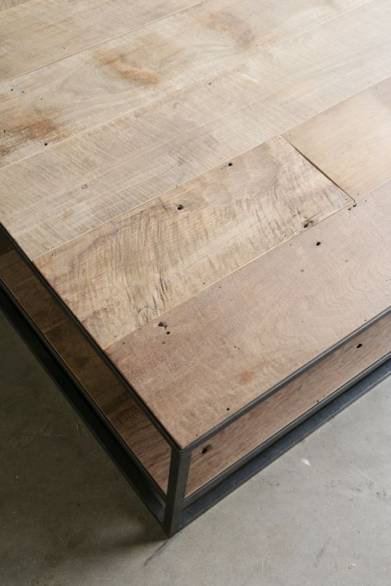 Mesa DD coffee table – made to measure in reclaimed teak flooring by Heerenhuis
