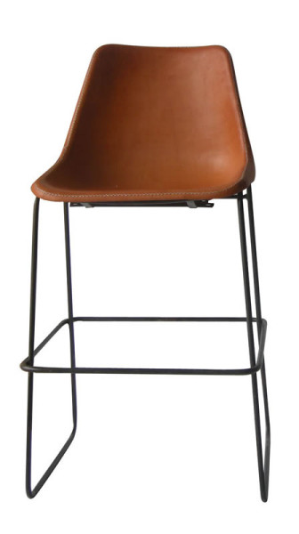 Giron bar stool in natural leather by Sol & Luna