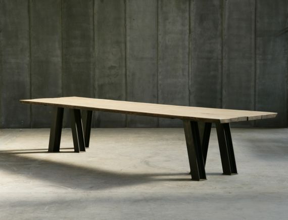 VIR table – made to measure in rough oak by Heerenhuis