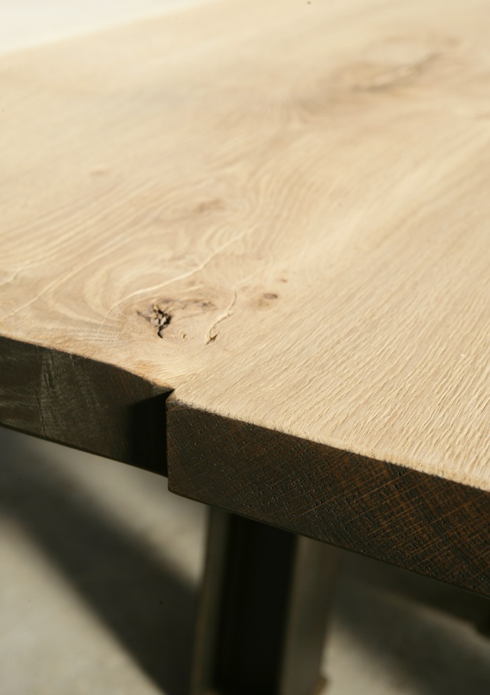 VIR table - made to measure in rough oak by Heerenhuis