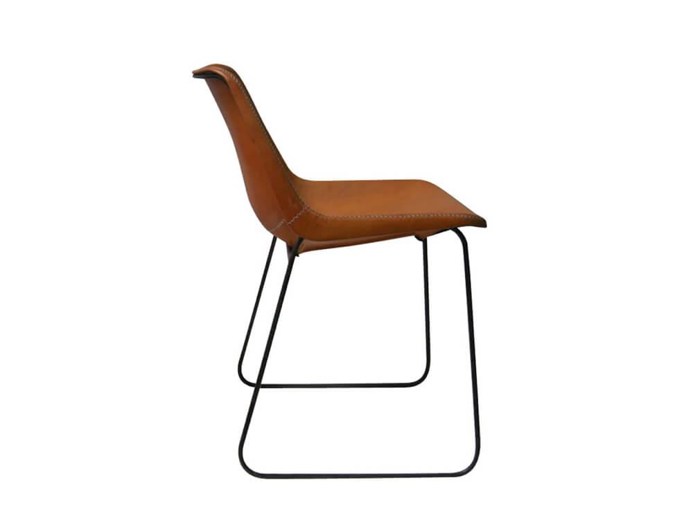 Giron dining chair in natural leather by Sol & Luna