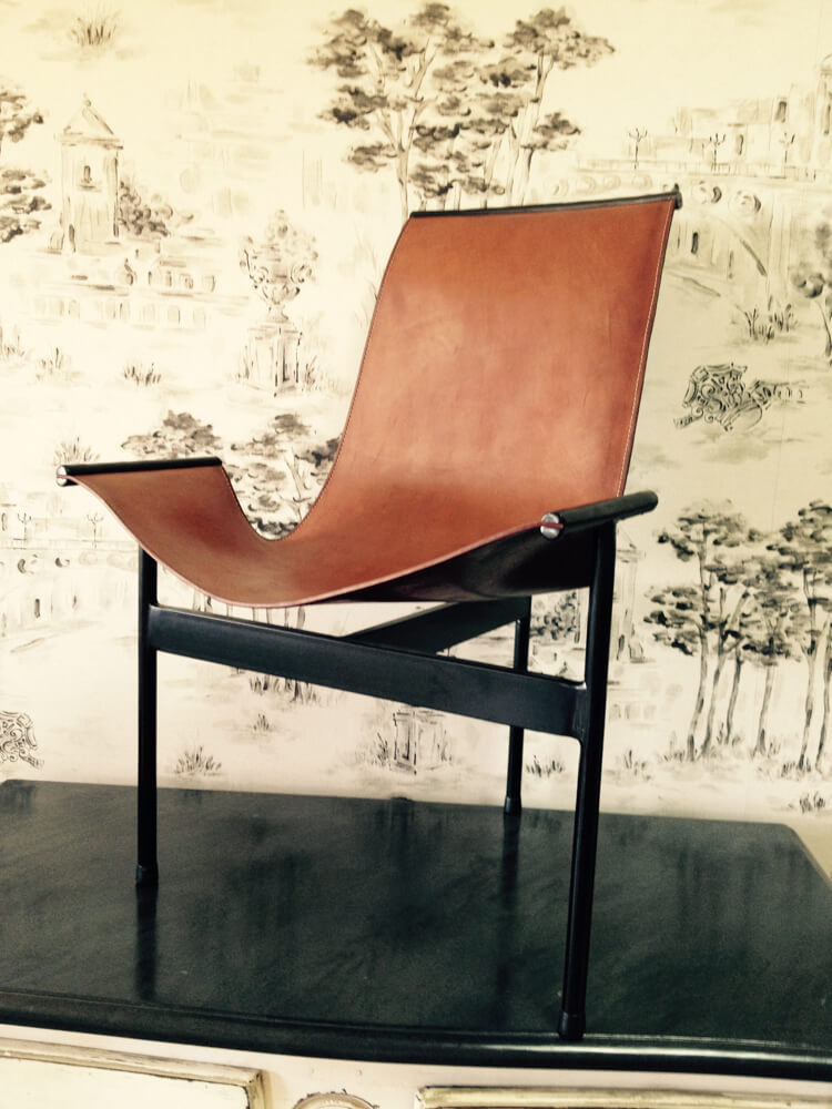 Tobati lounge chair in brown leather by Sol & Luna