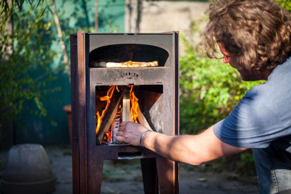 Outdoor Pizza Oven in corten steel by Stadler Made