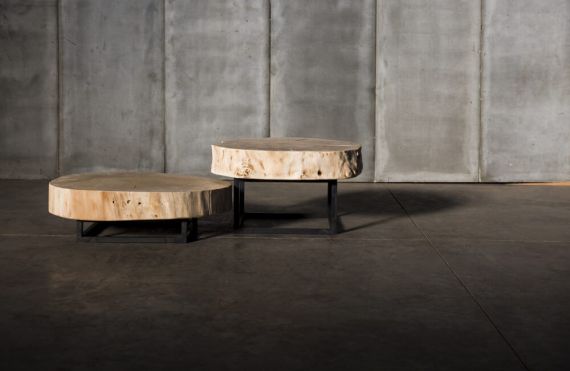 Poplar coffee tables finished with natural varnish by Heerenhuis
