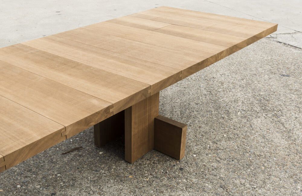Kombinat table for indoors or outdoors - made to measure in African Ayous by Heerenhuis