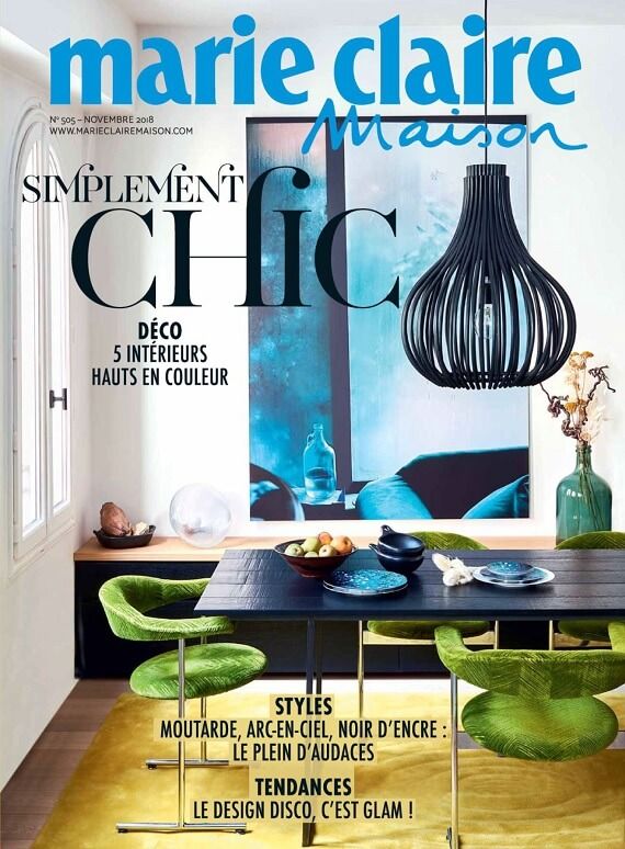 Marie Claire Maison Novembre 2018 featuring a Mesa Nero table by Heerenhuis