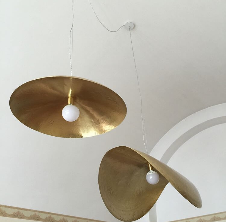 Brass95 (left) and Brass96 (right) lights by Gervasoni