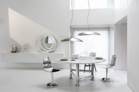 Silver 95 pendant lights by Gervasoni