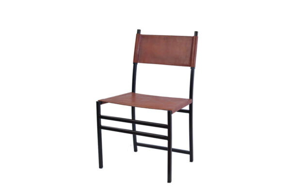 Luna dining chair in brown leather by Sol & Luna