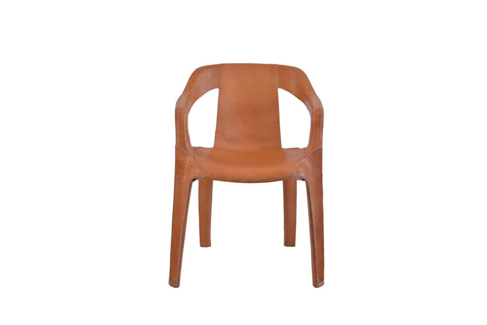 Cheap & Chic armchair in natural leather by Sol & Luna