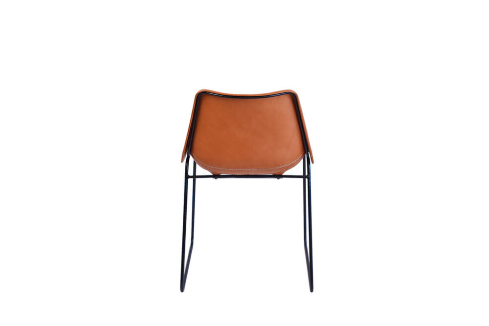 Giron dining chair (rear view) in natural leather by Sol & Luna