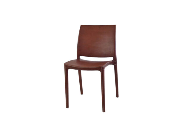 Pinasco dining chair in brown leather by Sol & Luna