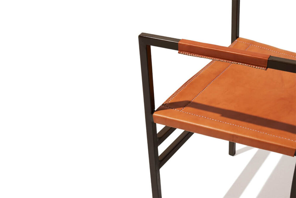 Sol armchair (detail) in natural leather by Sol & Luna