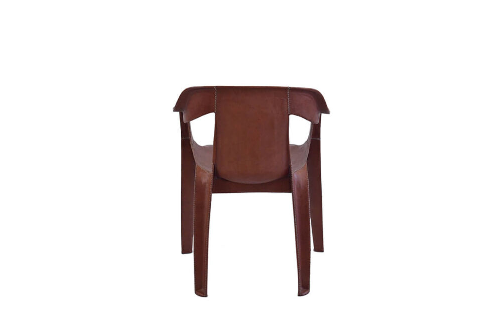 Cheap&Chic armchair (back view) in brown leather by Sol&Luna