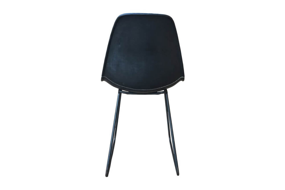 Sidney dining chair in black leather by Sol & Luna