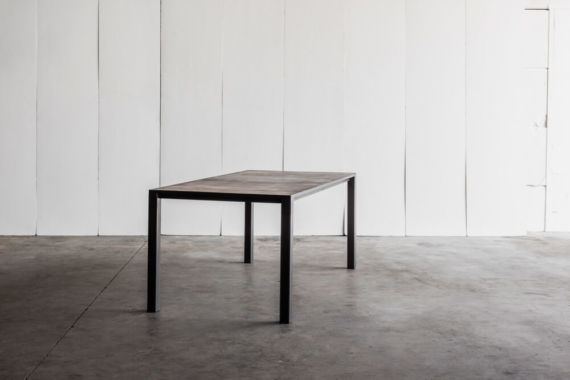 CTR table with leather top by Heerenhuis