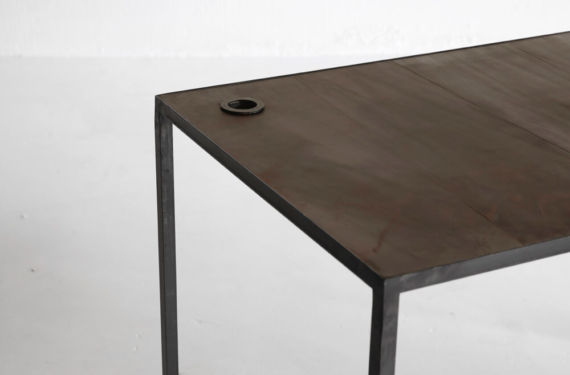 Mesa desk with leather top by Heerenhuis