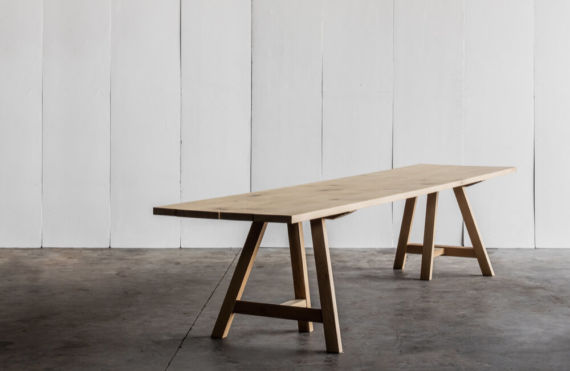 Trestle table in solid French oak by Heerenhuis