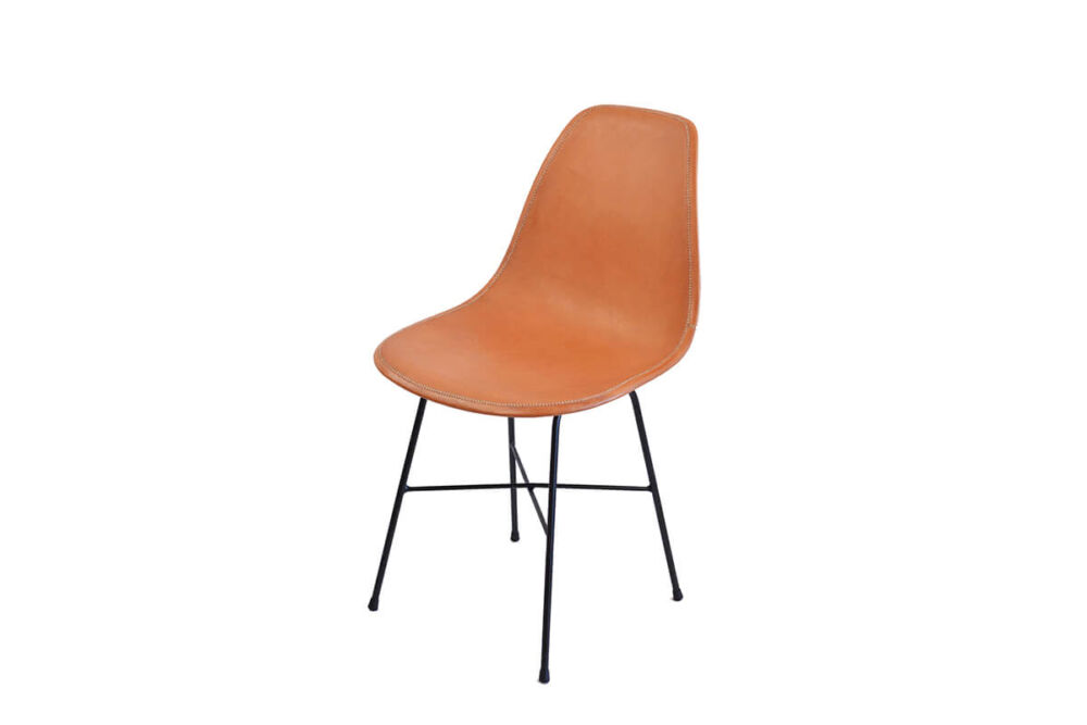 Hovy dining chair in natural leather by Sol & Luna