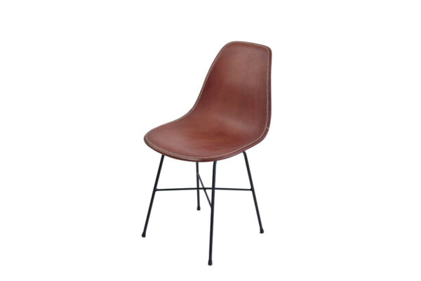 Hovy dining chair in brown leather