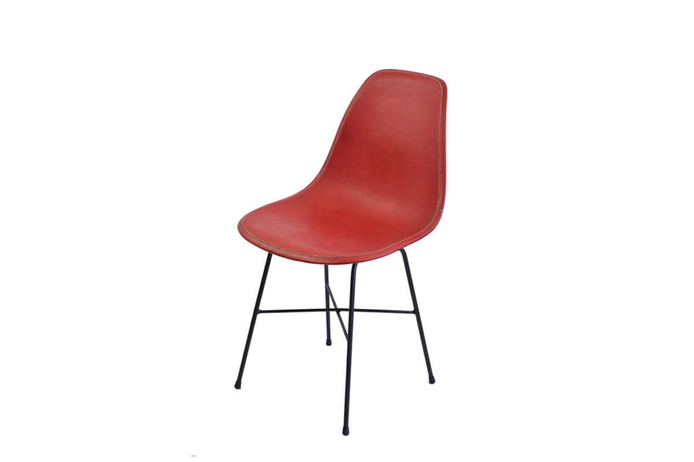 Hovy dining chair in red leather by Sol & Luna