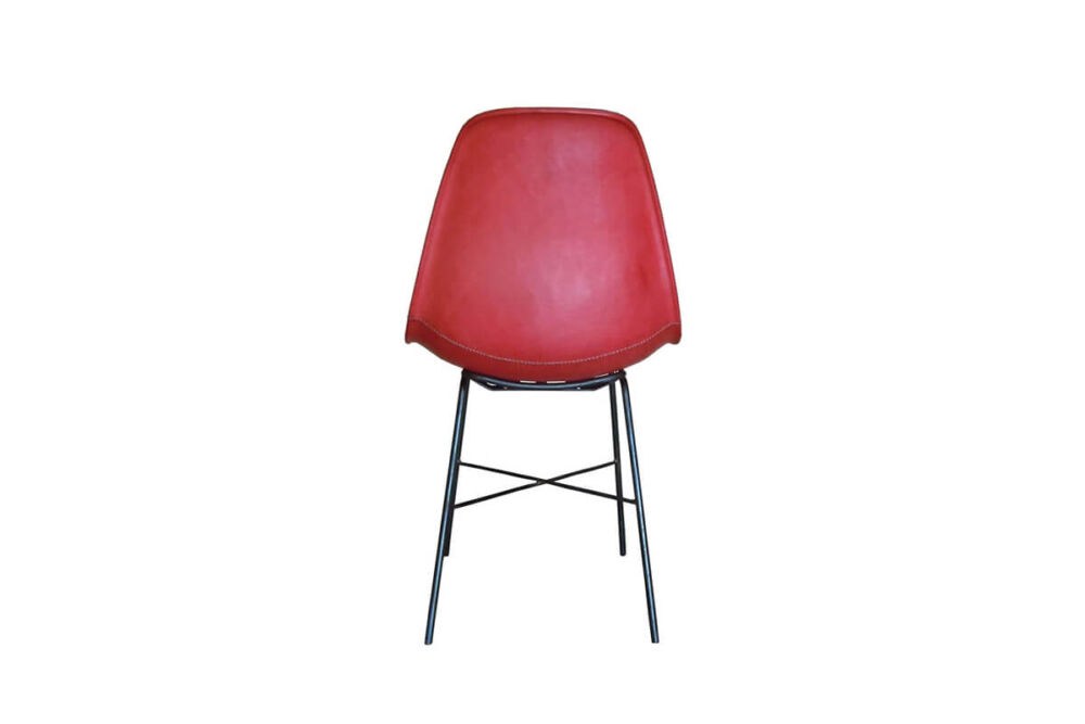 Hovy dining chair in red leather by Sol & Luna