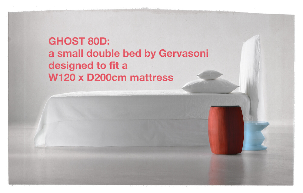 Ghost 80D - a small double bed by Gervasoni designed to fit a W120 x D200cm mattress