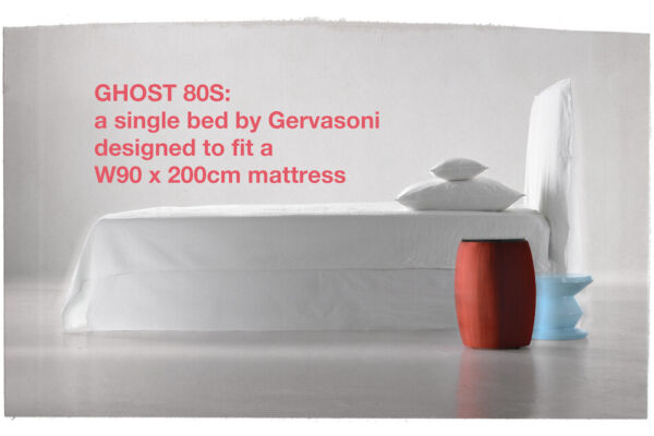 Ghost 80S - a single bed by Gervasoni designed to fit a W90 x D200cm mattress