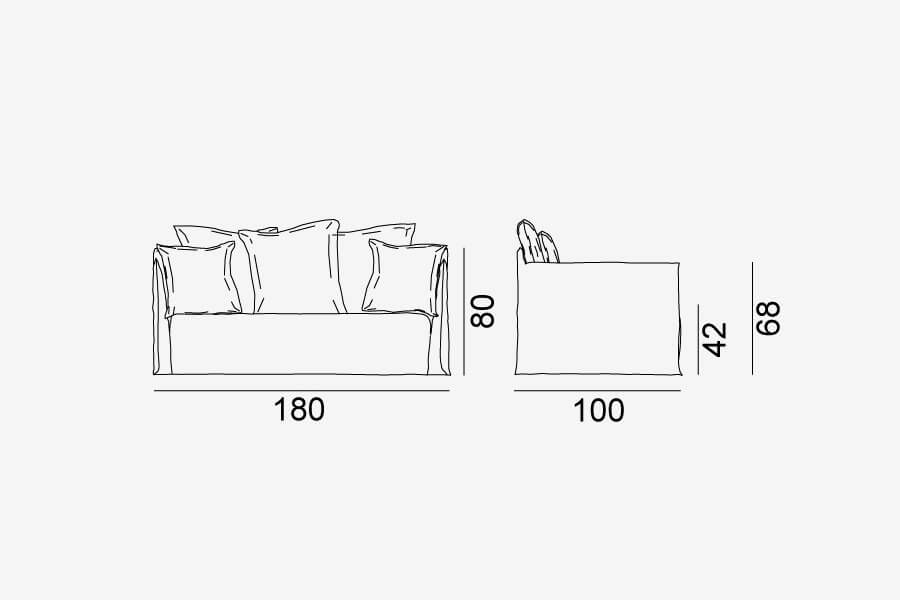 Ghost 110 sofa – a deep three seater by Gervasoni
