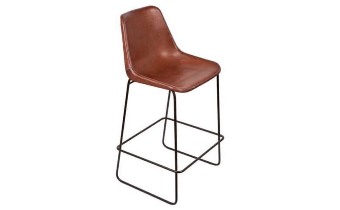 Giron bar stool in dark brown leather by Sol&Luna