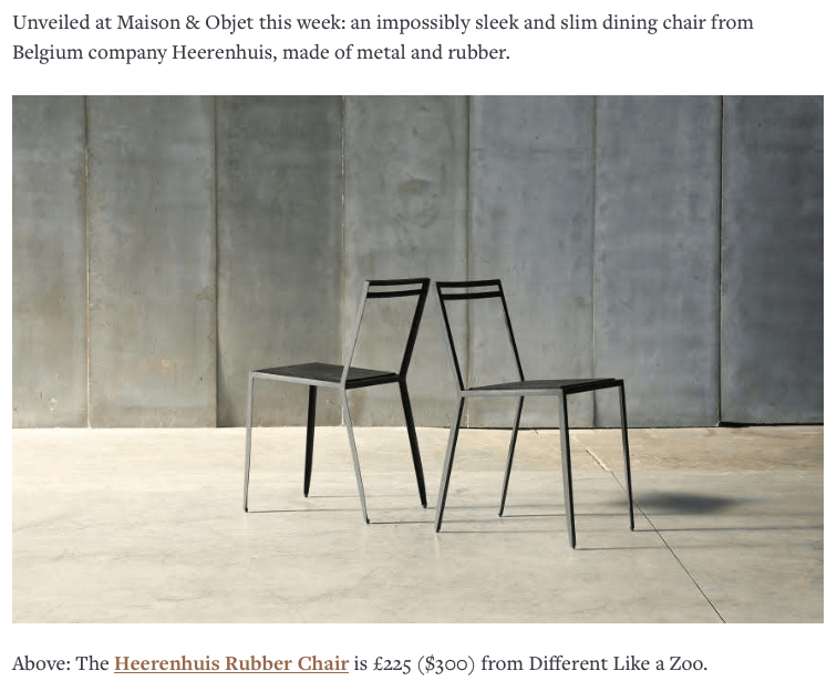 Remodelista article on Rubber chair by Heerenhuis