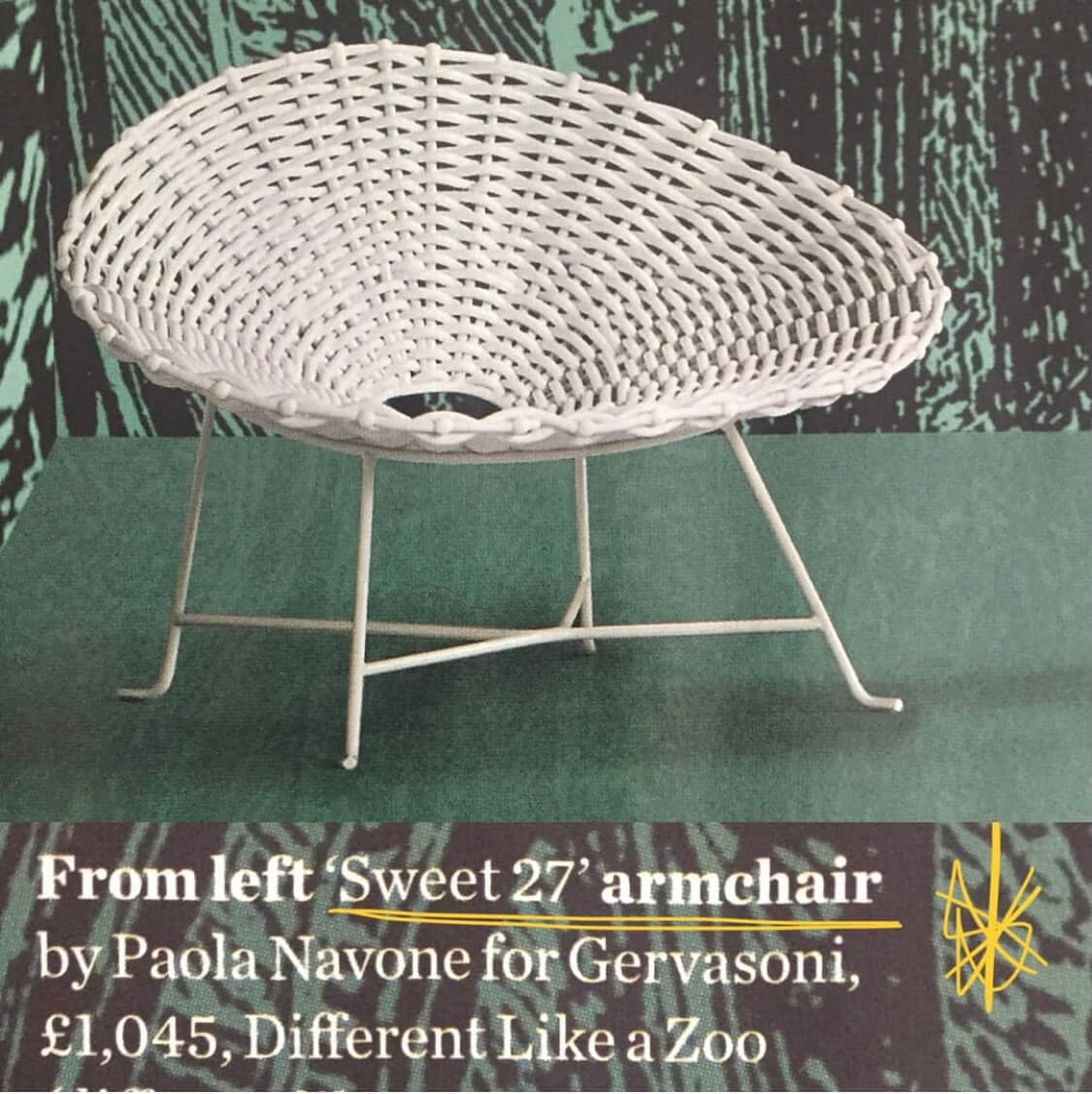 gervasoni's sweet27 armchair in elle decoration