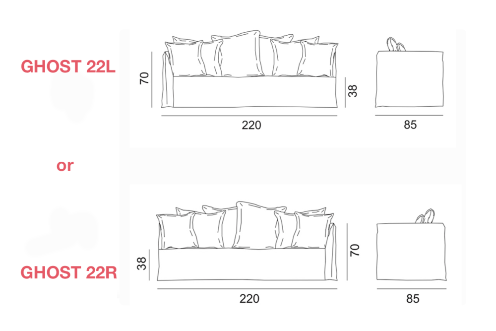 Ghost 22 sofa by Gervasoni: part of an L-shaped modular sofa