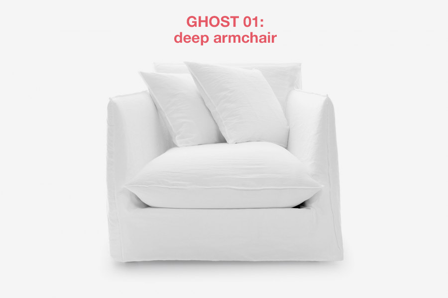 Ghost 01 armchair by Gervasoni: a deep one seater
