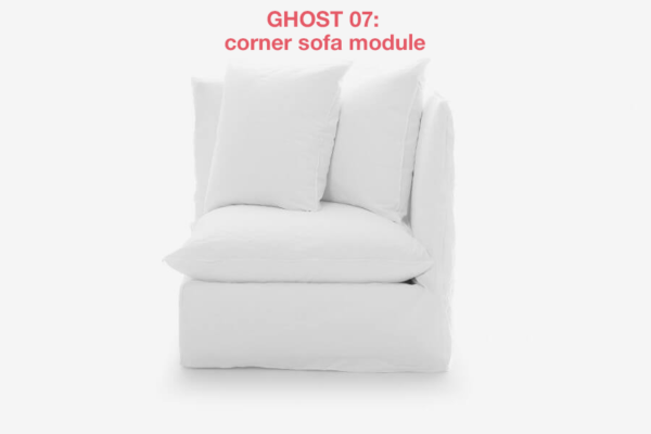 Ghost 07 corner chair by Gervasoni: the end part of a modular sofa