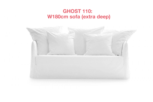 Ghost 110 sofa by Gervasoni: a deep three seater