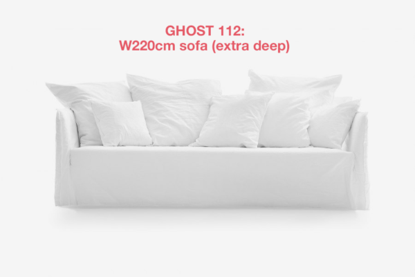 Ghost 112 sofa by Gervasoni: a deep four seater
