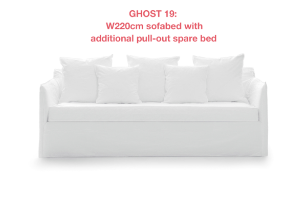 Ghost 19 sofabed by Gervasoni: with additional pull-out spare bed