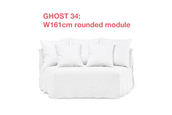 Ghost 34 curved section by Gervasoni: part of a rounded modular sofa