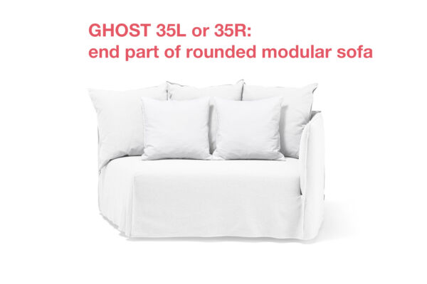 Ghost 35 curved end section sofa by Gervasoni